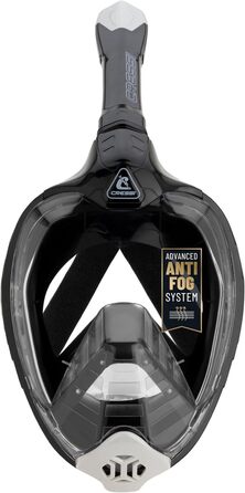 Маска Cressi Bali для снорклінгу Full Face з кріпленням для камери - 100% силікон, чорно-сіра, S/M