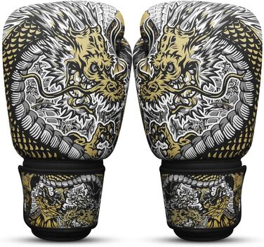 Боксерські рукавички BUDDHA FIGHT WEAR Dragon для тренувань і спарингів у Муай Тай, кікбоксингу, фітнесі, чоловічі та жіночі, різні кольори, 300-360 г
