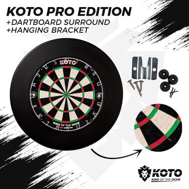 KOTO King Pro Преміум кільце для дартсу, захисний Dartbord Surround для мішені, легкий монтаж, захист стін і дротиків