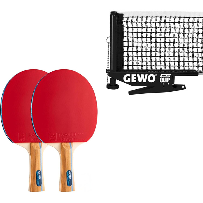 GEWO CS Clip – міцна сітка для настільного тенісу, металева фіксація, регулювання висоти, чорна, 152,5 см