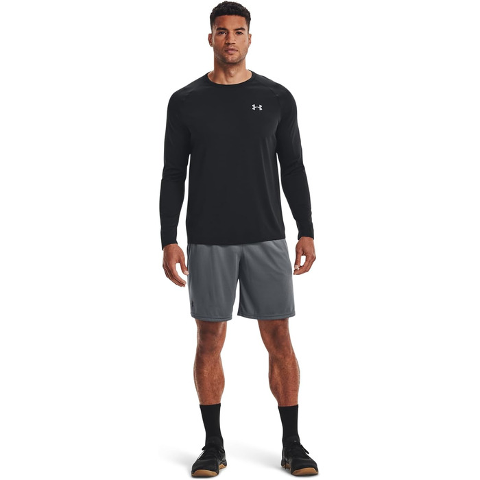 Чоловічі спортивні шорти Under Armour UA Tech Mesh дихаючі з кишенями, вільний крій, Pitch Gray, розмір XS
