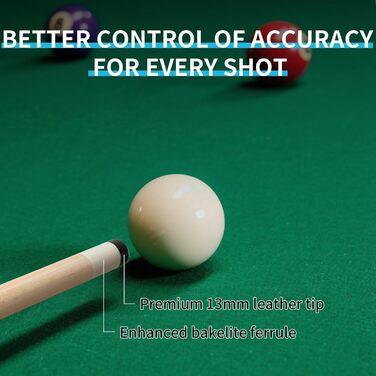 Більярдний кий Horse Billiard з наконечниками 13 мм, 147 см, включає рукавички та крейду, для дорослих, дизайн Gotik, Ahorn/Eschenholz