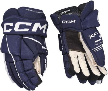 CCM Tacks XF80 Junior Хокейні рукавички для дітей, розмір 12 дюймів, темно-синій/білий