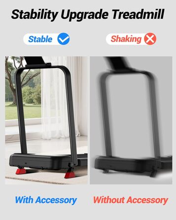 Біговий доріжка з ручкою – тихий, складаний біговий доріжка 2.5 PS для дому, офісу, під стіл, портативна тренувальна зона з нахилом 8%, вантажопідйомність 136 кг