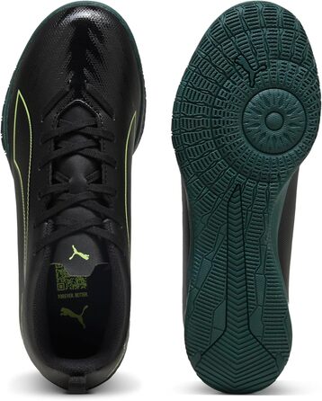 Дитячі футбольні бутси PUMA Ultra 6 Play It Jr для гри на твердих поверхнях (32 EU, Puma Black Fizzy Light Green)