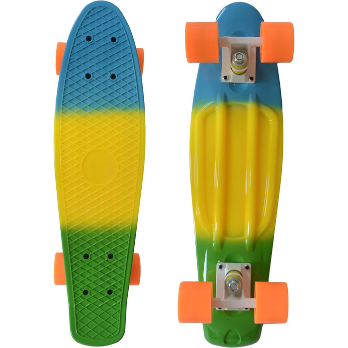 MUWO Cruiser Penny Board міні-скейтборд у ретро-стилі, 55 см, PU-колеса, для початківців і професіоналів, жовтий