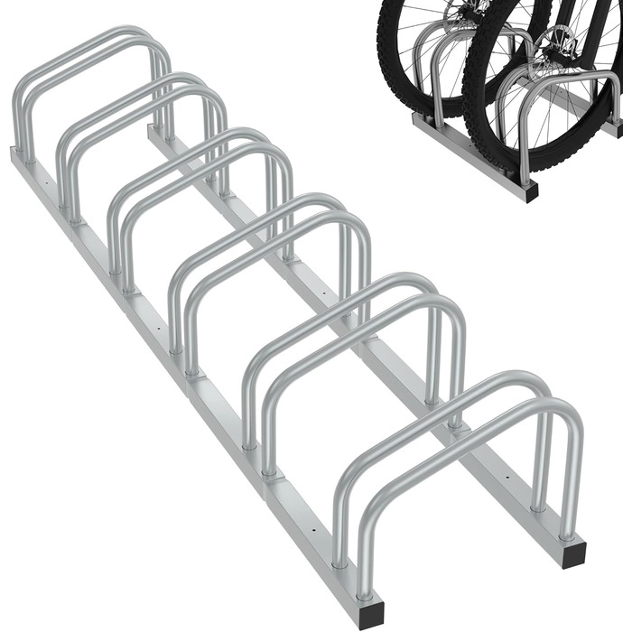 Підставка для велосипедів на 6 велосипедів FIVMEN: настінний/підлоговий монтаж, 37 см між колесами, для MTB, шосе, 30-65 мм шини