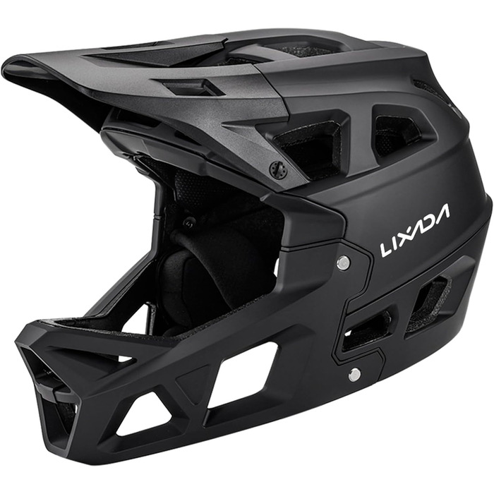 Повнолицевий велосипедний шолом Lixada для дорослих, чорний, M, для MTB, BMX, даунхіл, захисний шолом для гірського велосипеда