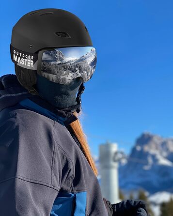 Шолом для лиж OutdoorMaster Kelvin PRO з маскою - комплект для чоловіків, жінок та юнаків, чорний, розмір M