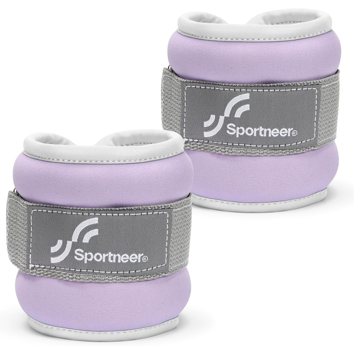 Утяжелители для рук и ног Sportneer 3кг (пара) фиолетовые - манжеты для фитнеса, бега, силовых тренировок