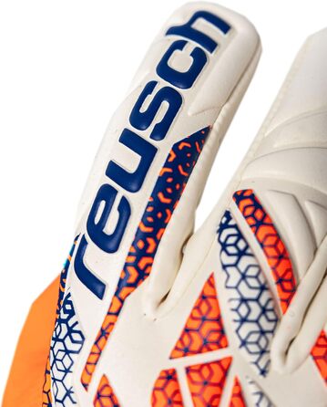 Воротарські рукавиці Reusch Profi Attrakt Gold X NC (10.5) - професійні, для тренувань та ігор на траві та штучних покриттях, помаранчево-сині