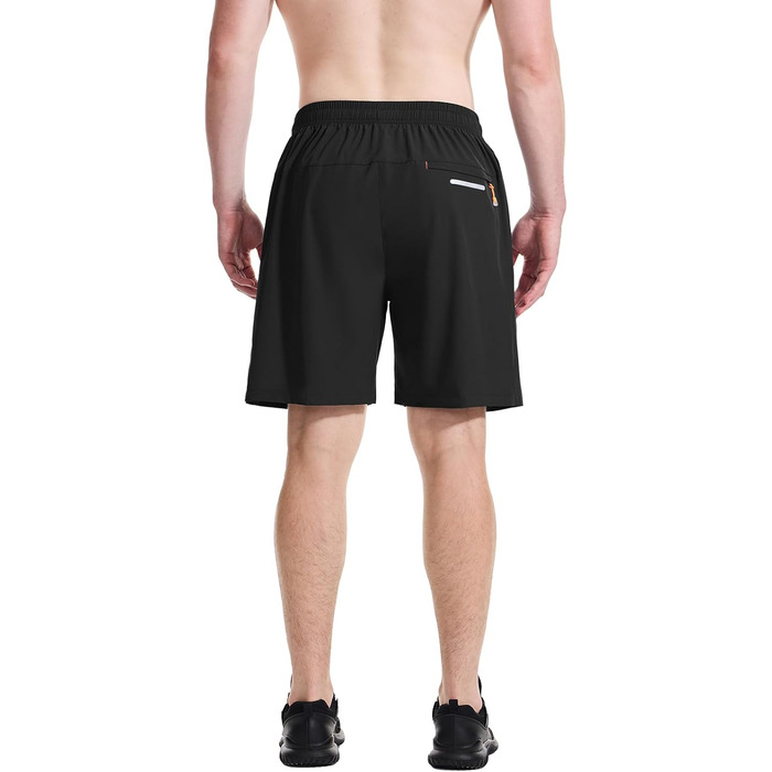 Шорти для бігу чоловічі Cimic, чорні, XL - дихаючі, швидковисихаючі, з кишенею на блискавці