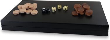 Набір для гри в шашки та нарди Aquamarine Games Black Series, чорний колір, преміум-якість