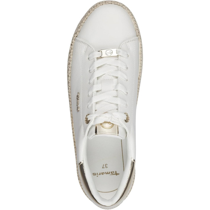 Кросівки жіночі Tamaris Low-Top біло-золотисті, 38 EU - Стильні повсякденні кеди