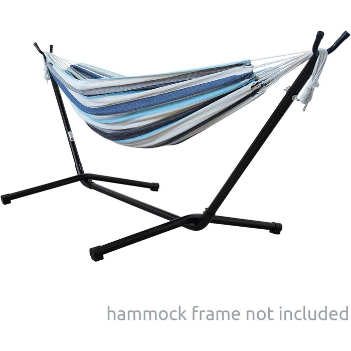 Гаммак yourGEAR Cebu XXL 220x160 см, бавовна, 2 особи, до 300 кг, зелений/блакитний (аква)