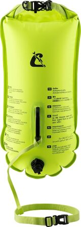 Надувна сигнальна буя для плавання та тріатлону Cressi Glide Pro 28L (флуоресцентна)