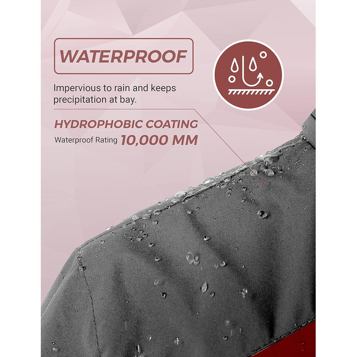 Чоловіча гірськолижна куртка Wantdo - тепла зимова флісова куртка, водонепроникна, дихаюча, з капюшоном, вітрозахисна. Розмір L.