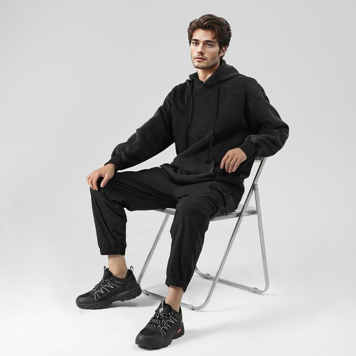 Черевики для трекінгу чоловічі, дихаючі, легкі та з антиковзким покриттям. Outdoor спортивні черевики (Чорний, 42 EU)