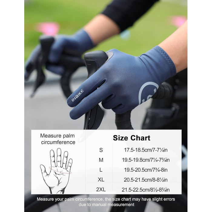 Велосипедні рукавички Inbike MTB зимові, 2 пальці, сенсорний екран, теплі, вітронепроникні, дихаючі, антиковзні, для велоспорту, лиж, катання на сноуборді, IHC701 (Синій, XL)