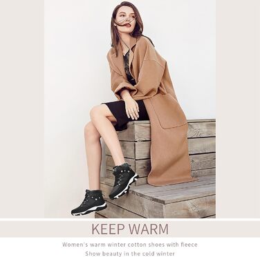 Черевики зимові жіночі ASHION. Зимове взуття, черевики для ходьби, теплі, утеплені, черевики снігові, зимові, Outdoor, Trekking, 39 EU, чорний