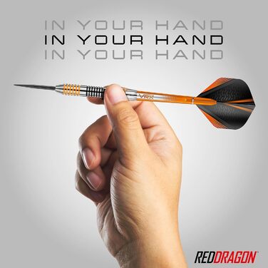 Дартс Red Dragon Amberjack з сталевим наконечником, набір з оперенням і хвостовиками