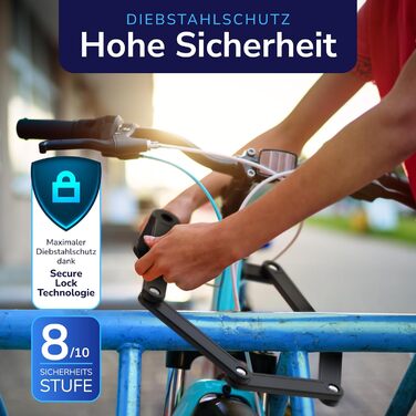 Замок для велосипеда Faltschloss: надійний складний замок для велосипеда та електробіка, рівень безпеки 10, з 2 ключами