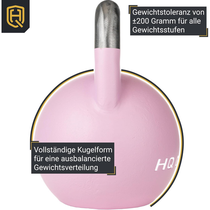 Професійна гиря HQ Germany 8 кг, неіржавна ручка, для змагань, ±200 г, порошкове покриття