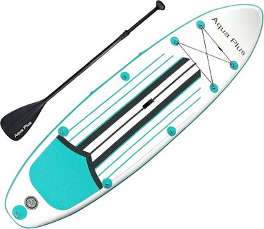 Надувна SUP-дошка Aqua Plus 15 см для всіх рівнів, комплект: весло, помпа, рюкзак, ремінець, для молоді та дорослих