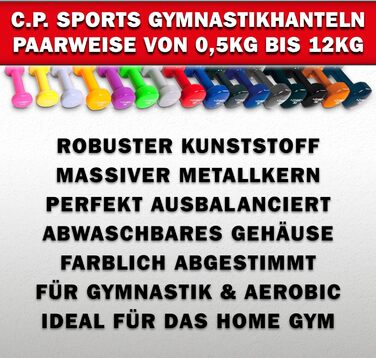 Гантелі для фітнесу C.P.Sports 3 кг, набір 2 шт. – універсальні гімнастичні гантелі для жінок і чоловіків, для спорту, фітнесу, тренувань, домашнього спортзалу, вага від 0,5 до 12 кг
