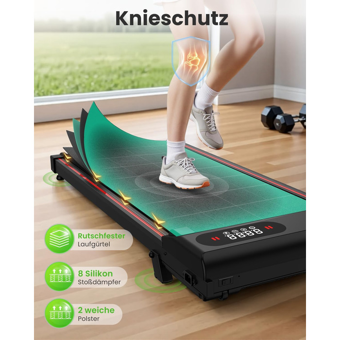 Бігова доріжка Walking Pad для дому з нахилом, електрична, під стіл - Walkpad, червоно-чорна
