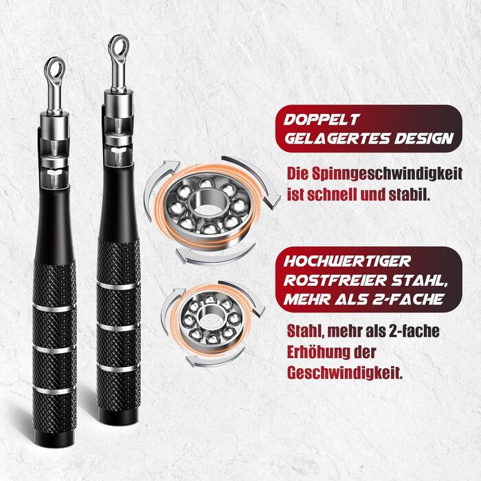 Стрибкове канат Springseil Speed Rope для фітнесу, боксу та MMA. Регульоване канат 300см з алюмінієвою ручкою та системою подвійного підшипника. Включає постер з тренуваннями. Чорний колір.