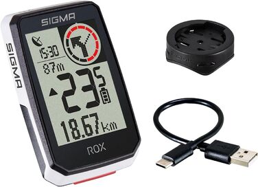 Велокомп'ютер SIGMA Sport ROX 2.0 Білий, бездротовий, GPS-навігація, з кріпленням, для велосипеда, для активного відпочинку