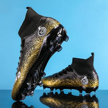 Черевики для футболу чоловічі, хай-топ, на штучному газоні, професійні, для легкої атлетики, спортивні, для підлітків, білі 1 (41 EU, чорний)