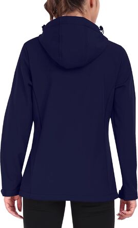 Чоловіча куртка Softshell ATLASLAVA Daen з капюшоном та флісовою підкладкою, водонепроникна куртка для походів та активного відпочинку, темно-синя (3XL)