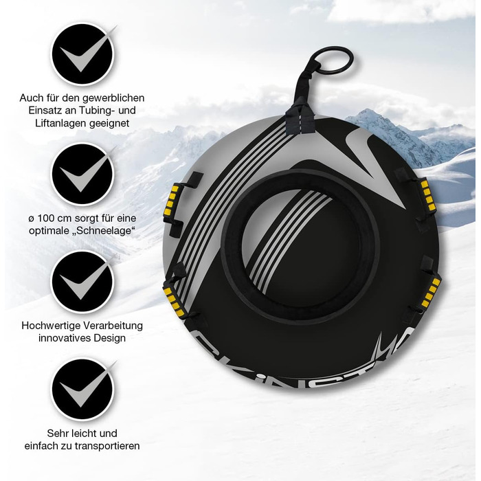 Труба для катання Snow Tube SkinStar Profi Ø100 см (Чорно-сірий)