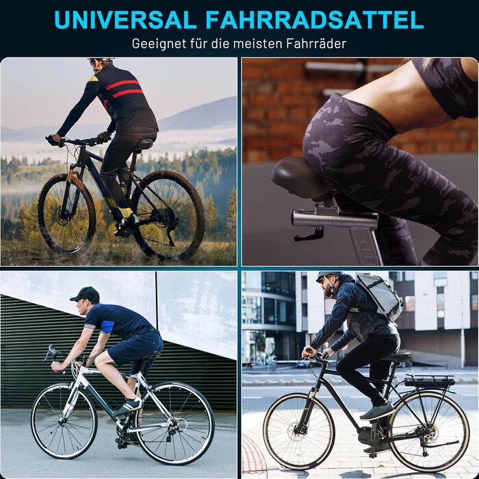 Велосипедне сідло TECHCYC з Memory Foam: комфортне, дихаюче, амортизуюче. Ергономічне сідло з підвіскою для чоловіків та жінок, 3 варіанти виконання, для трекінгу