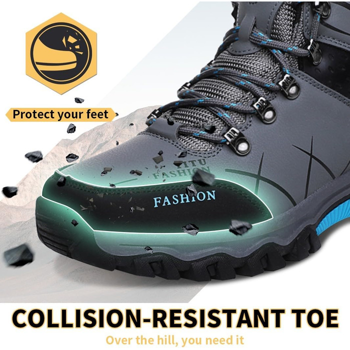 Чоловічі трекінгові черевики Littleplum: водонепроникні, дихаючі, з антиковзкою підошвою, високий верх, спортивні, сірий, 41 EU