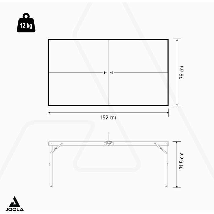 Стіл для настільного тенісу JOOLA Midsize з сучасним дизайном (сірий/оранжевий), включає сітку. Чорний / зелений