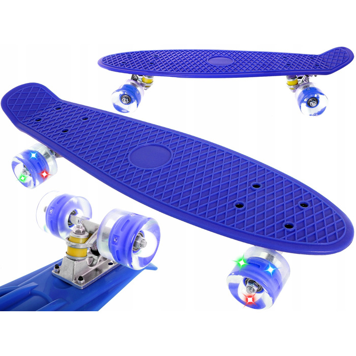 Пенні-борд MalPlay Fiszka, рожевий, 56 см, світлодіодні колеса LED, підшипники ABEC-7