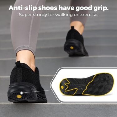 Жіночі кросівки для бігу FitVille з широкою стопою: дихаючі, зручні, спортивні, чорні (40 EU)