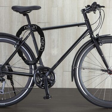 Замок для велосипеда Nean з кодом та високим рівнем безпеки, ланцюговий замок, код-комбінація, посилені сталеві ланки, 6 мм x 900 мм, чорний