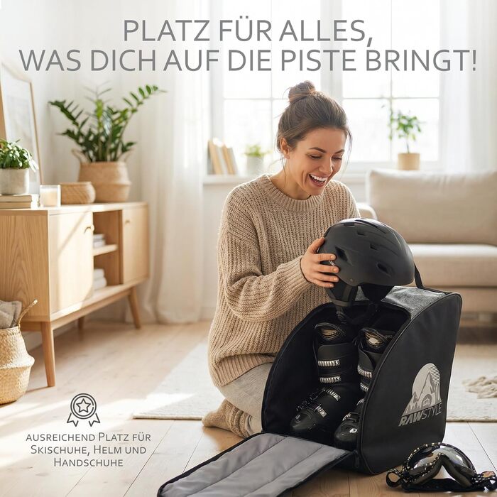Чохол для лижних черевиків Rawstyle: рюкзак для лиж, черевиків, шолома, хард- та софт-боти, інлайни. Сірий, модель 3