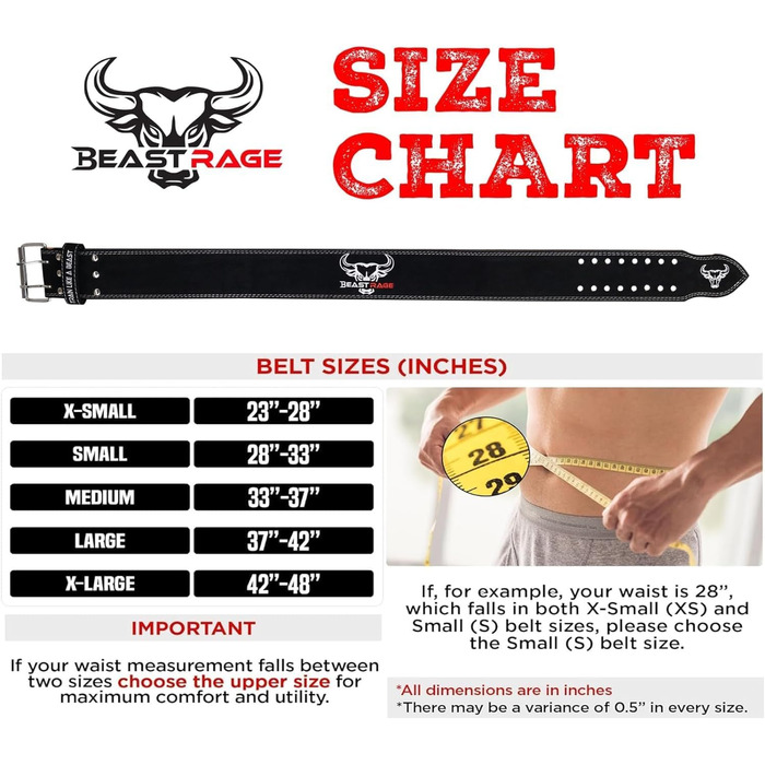 Шкіряний пояс BEAST RAGE для важкої атлетики, чорний, XL – Пояс для пауерліфтингу та кросфіту, 10,2 см, для чоловіків і жінок, підтримка спини, силові тренування, присідання, станова тяга