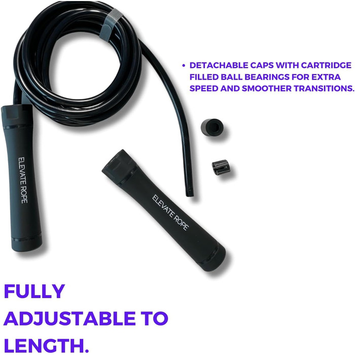 Скакалка Elevate Gravity Heavy Rope 3 м, 10 мм, обтяжена PVC для кардіо, схуднення та зміцнення м'язів, для дому та вулиці