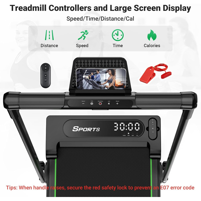 Бігова доріжка THERUN для дому, складний, з нахилом, 3 в 1 Walking Pad з 3 рівнями нахилу, 2.5PS, стіл-біговий тренажер з подвійною поверхнею для захисту колін, темно-зелений