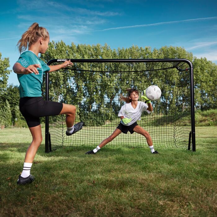 Футбольні ворота BERG SportsGoal для саду та тренувань, металеві стійкі ворота з прецизійною сіткою, всепогодні, для дітей та дорослих, розмір S (180x120 см)