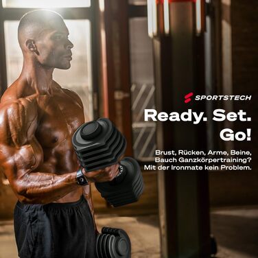 Ironmate Регульовані гантелі для дому, 1.5-18/24/40 кг, з набором дисків, 12-16 ваг, компактні, з неслизьким грифом, для силових тренувань, з підставкою (Ironmate 40 чорні)