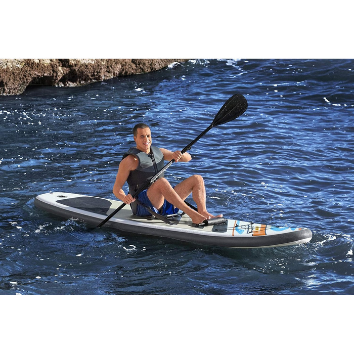 Надувна SUP-дошка Bestway Hydro-Force White Cap з сидінням, 305x84x12 см, комплект для веслування