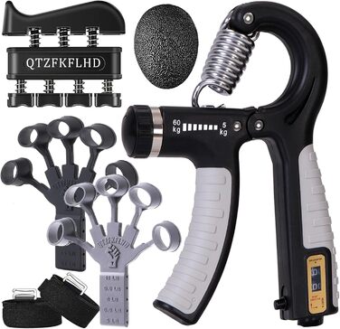 Набір для тренування сили рук Griffkrafttrainer (5 шт.) - для м'язів, відновлення та зняття стресу, чорний 03