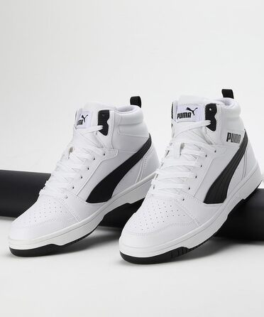 Кросівки Puma Unisex Rebound V6 білі з чорним (Puma White/Black), розмір 45 EU